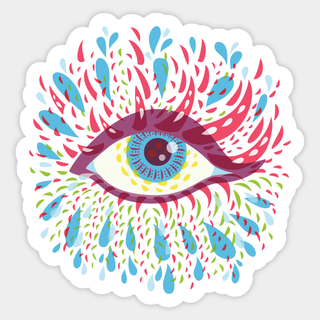 Weird Psychedelic Eye Sticker by Boriana Giormova